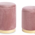 Bizzotto - SET2 POUF CONTENITORE POLINA ROSA ANTICO