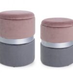 Bizzotto - SET2 POUF CONT.POLINA ROSA-GRIGIO